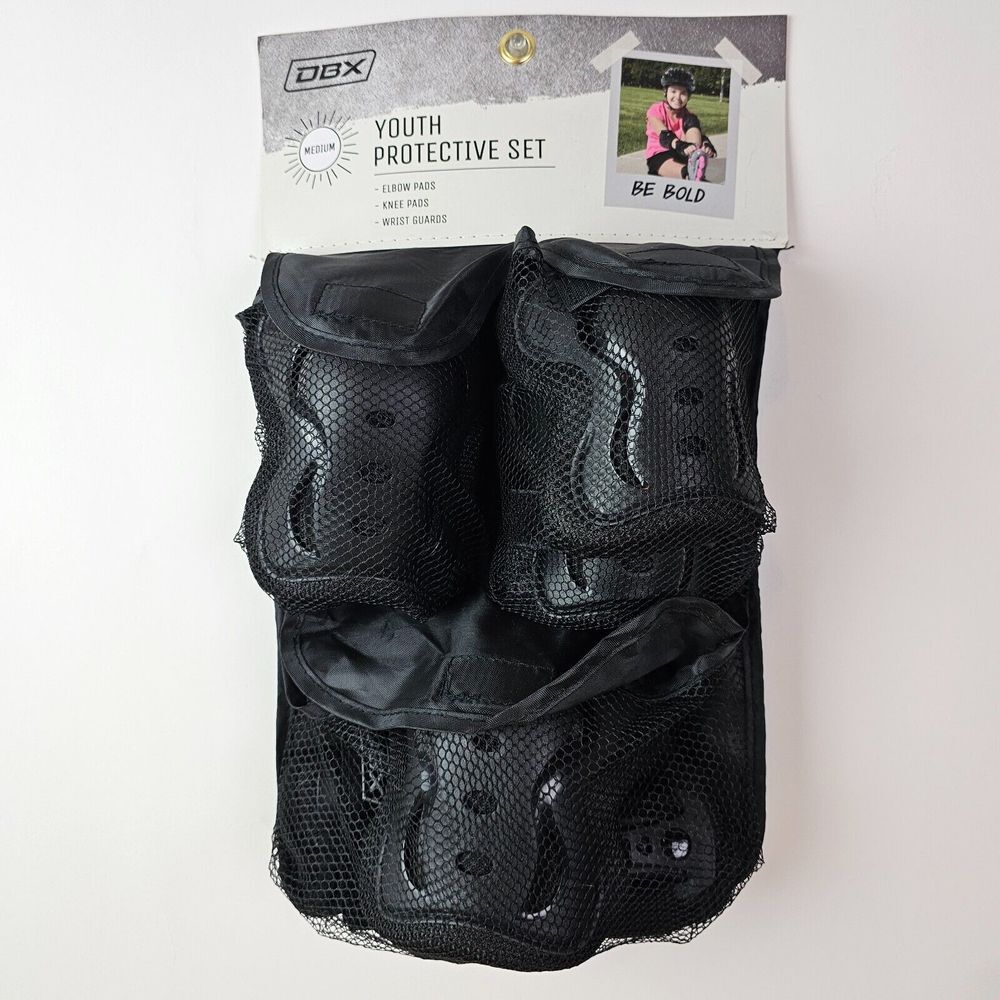 DBX Youth Protective Set Elbow Pads Knee Pads Wrist Guards Medium Skate Bike BMX